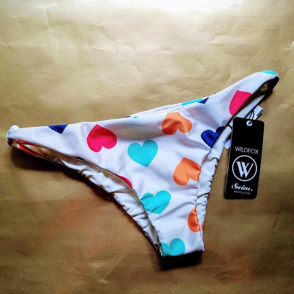 Wildfox Vintage Hearts Reversible Bikini Bottom